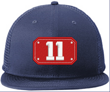 Load image into Gallery viewer, FIre Department Front shield insert styled cap-New Era Flat Brim Snapback Engine or ladder