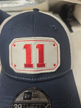 Load image into Gallery viewer, FIre Department Front shield insert styled cap-New Era Stretch Mesh NAVY/NAVY