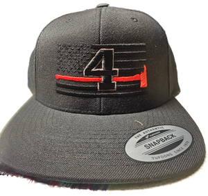 FIRE DEPARTMENT THIN RED LINE FLAG CAP WITH COMPANY NUMBER