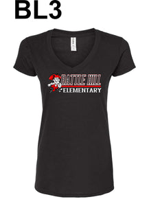 Battle Hill Elementary School Ladies V-neck Tee