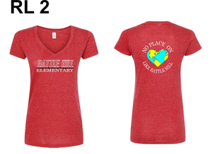 Battle Hill Elementary School Ladies V-neck Tee