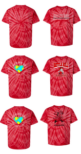 Battle Hill Elementary REd Swirl TIE DYE TEE (Adult and youth)