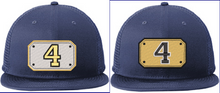 Load image into Gallery viewer, FIre Department Front shield insert styled cap New Era STRETCH MESH NAVY/WHITE (Rescue/Squad)
