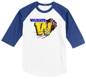 Washington Elementary School RAGLAN Sleeve WILDCAT Tee (youth & adult)