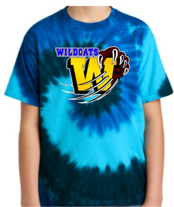 Washington Elementary School  Spiral TIE DYE WILDCAT TEE Youth XS-XL Adult(Sm-4xL)