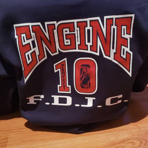 FDJC BRAVESTWEAR Fire Department ENGINE 10 Printed CREWNECK Sweatshirts